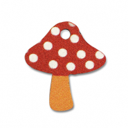 Breloques en bois champignon Rouge-blanc-orange