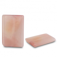 Pierres naturelles perles Agate rectangle Transparent rose p&ecirc;che