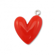 Pendentifs en r&eacute;sine coeur Rouge