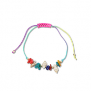 Bracelets tendance perles mixtes Multicolore-dor&eacute;