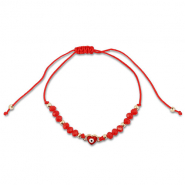 Bracelets tendance perles mixtes Rouge-dor&eacute;