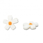 Perles coquillage fleur Blanc (couleur naturelle)-orange
