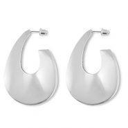 Boucles d'oreilles accroche-regard goutte Argent&eacute;