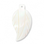 Pendentifs coquillage feuille Blanc (couleur naturelle)