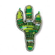 Broches cactus Vert multicolore-argent&eacute;