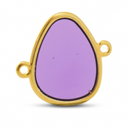 Breloques en m&eacute;tal DQ connecteur Violet-Dor&eacute; (sans nickel)