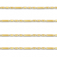 Appr&ecirc;ts en acier Inox cha&icirc;ne maille jaseron plat Dor&eacute;