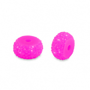 Perles en r&eacute;sine rondelles 8mm Rose magenta