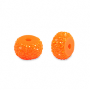 Perles en r&eacute;sine rondelles 6mm Orange n&eacute;on