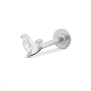 Piercing d&rsquo;oreilles en acier Inox feuille Argent&eacute;