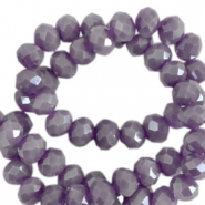 Perles &agrave; facettes 6x4mm disque Heishi Violet africain-pearl shine coating