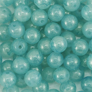 Perles en verre avec pailletes 4 mm Bleu turquoise-dor&eacute;