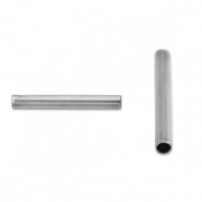 Perles en acier Inox tubes 12mm Argent&eacute;