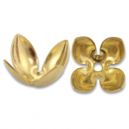 Appr&ecirc;ts en acier Inox coupelle pour perles fleur Dor&eacute;