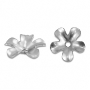 Appr&ecirc;ts en acier Inox coupelle pour perles fleur Argent&eacute;