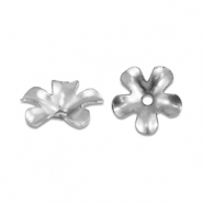 Appr&ecirc;ts en acier Inox coupelle pour perles fleur Argent&eacute;