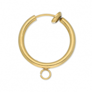 Appr&ecirc;ts en acier Inox clip boucles d'oreilles cr&eacute;oles avec anneau 16mm Dor&eacute;