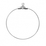 Appr&ecirc;ts en acier Inox supports boucles d'oreilles cr&eacute;oles Argent&eacute;