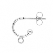 Appr&ecirc;ts en acier Inox boucles d'oreilles cr&eacute;oles avec anneau Argent&eacute;