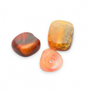 Pierres naturelles perles Quartz Orange multicolore