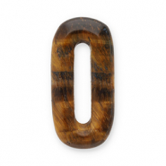 Pierres naturelles pendentifs &OElig;il de tigre ovale Marron dor&eacute;