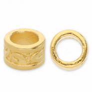 Perles en m&eacute;tal DQ tube Dor&eacute; (sans nickel)