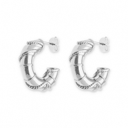 Boucles d'oreilles / puces en acier Inox Argent&eacute;