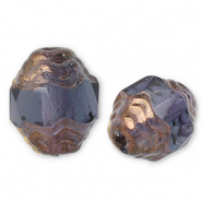 Perles tch&egrave;ques FPB ovale 7x6mm Montana blue- bronze