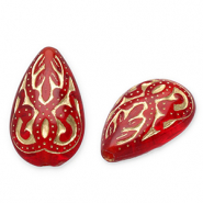Perles acryliques goutte Rouge-dor&eacute;