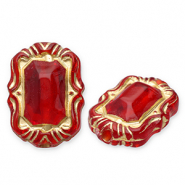 Perles acryliques rectangle Rouge-dor&eacute;