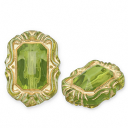 Perles acryliques rectangle Vert olive-dor&eacute;