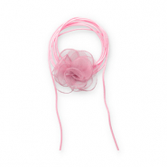 Ras de cou fleur en organza Rose