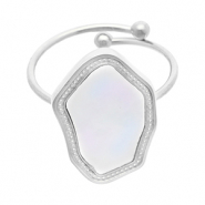 Bagues en acier Inox Argent&eacute;-blanc