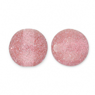 Perles acryliques avec pailletes 8 mm Rose mauve-argent&eacute;