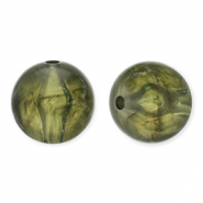 Perles acryliques 12 mm rond Vert olive