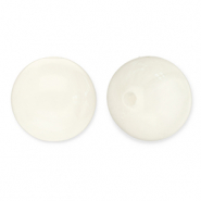 Perles acryliques 12 mm rond Blanc cass&eacute;-blanc