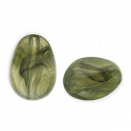 Perles acryliques en forme d'&oelig;uf Vert olive