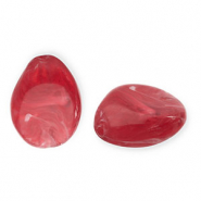 Perles acryliques goutte Rouge-blanc