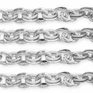 Appr&ecirc;ts en aluminium cha&icirc;ne maille jaseron maille for&ccedil;at double Argent&eacute;