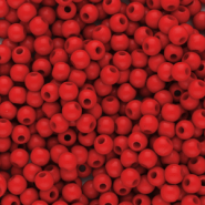 Perles acryliques 4 mm brillant Rouge