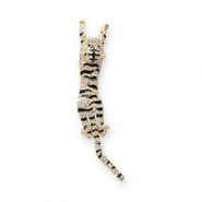 Broches accroche-regard tigre Dor&eacute;-noir-transparent