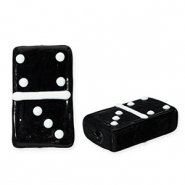 Perles en verre domino Noir-blanc