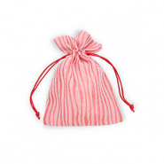 Sachet &agrave; bijoux avec lignes Rouge-blanc