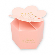 Bo&icirc;te &eacute;crin &agrave; bijoux fleur "Just for you" Rose clair-dor&eacute;