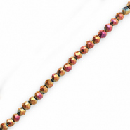 Perles &agrave; facettes rondes 3mm Bronze-AB coating