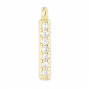 M&eacute;tal TQ laiton breloques barre Dor&eacute;-transparent