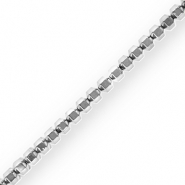 Perles h&eacute;matites hexagone Argent&eacute;