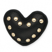 Pendentifs accroche-regard avec clous coeur Noir-dor&eacute;