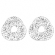Boucles d'oreilles / puces d&rsquo;oreilles en laiton Eco-brass&reg; avec strass Argent&eacute;-cristal