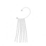 Boucles d'oreilles en laiton Eco-brass&reg; ear cuff avec strass Argent&eacute;-cristal